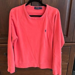 Ralph Lauren sweatshirt. Reddish pink in color. Size large